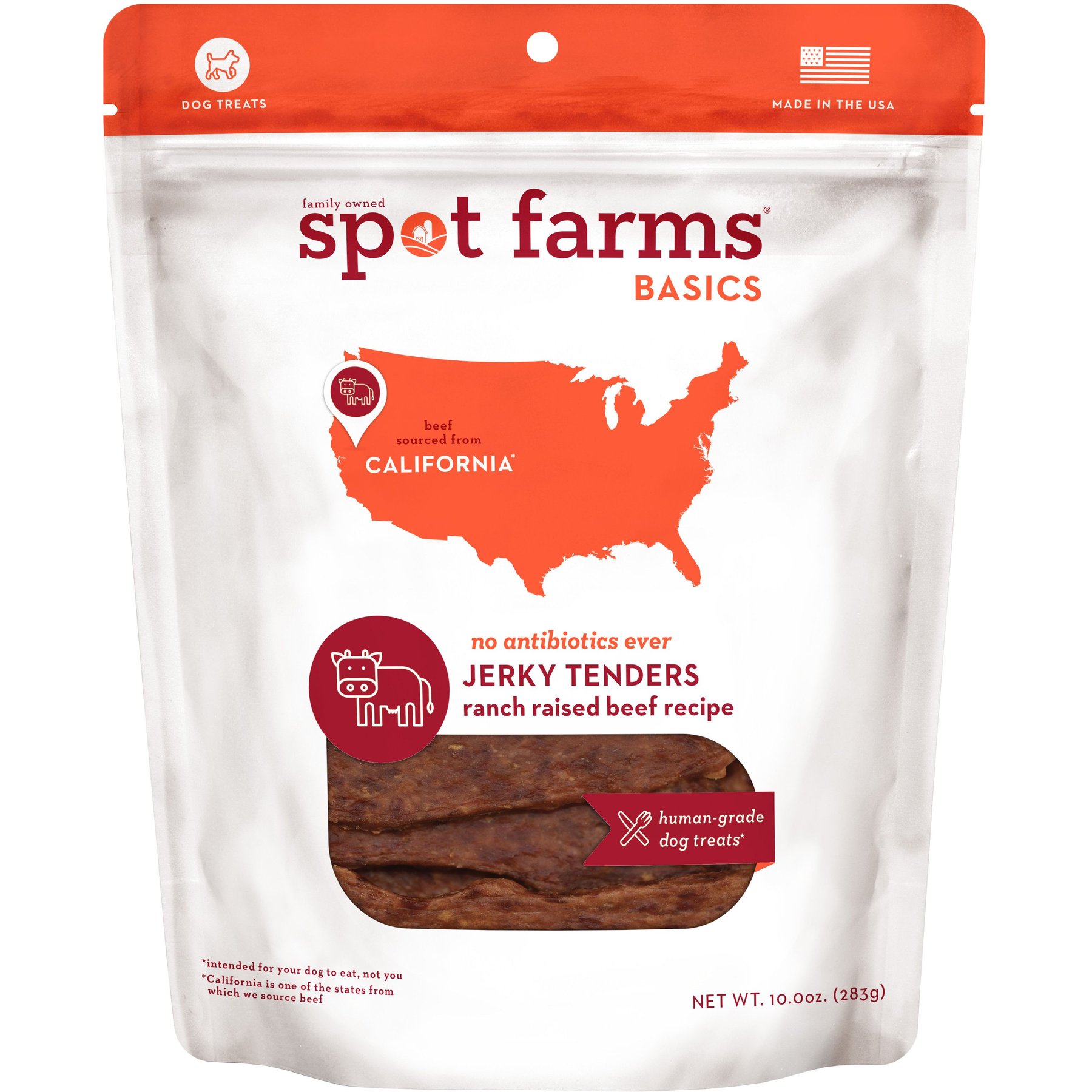 Spot Farms Organic Beef Tenders Dog Treats, 10-oz bag