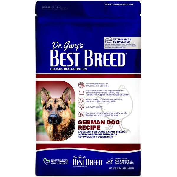 DR. GARY'S BEST BREED Holistic German Dry Dog Food, 4-lb bag - Chewy.com