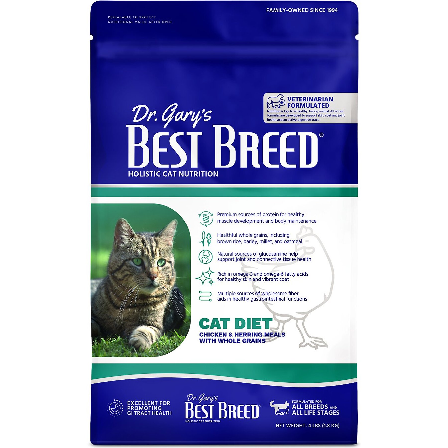 DR. GARY S BEST BREED Holistic All Life Stages Dry Cat Food 4 lb