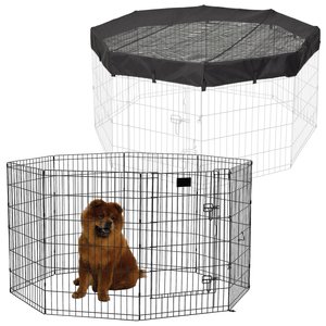 MIDWEST Wire Dog Exercise Pen with Step-Thru Door, Black E-Coat, 36-in ...