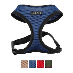 Puppia Black Trim Polyester Back Clip Dog Harness, Royal Blue, Small: 12 to 18-in chest