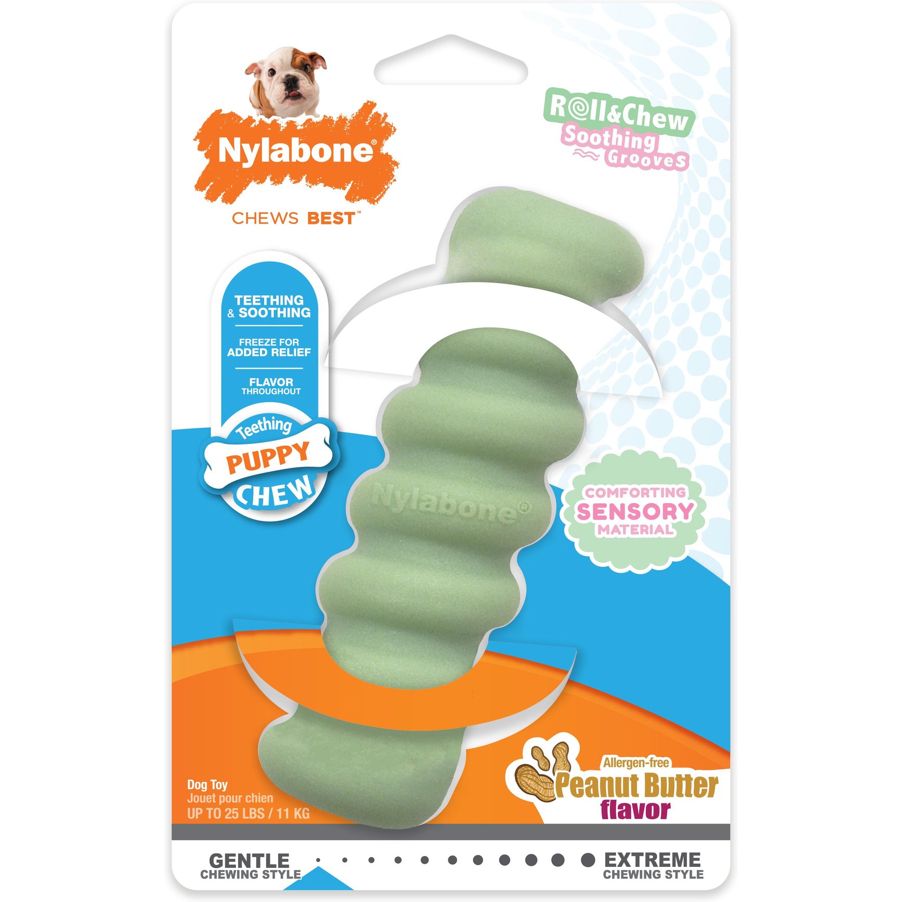 Nylabone Teething Stick Puppy Chew Toy, Green