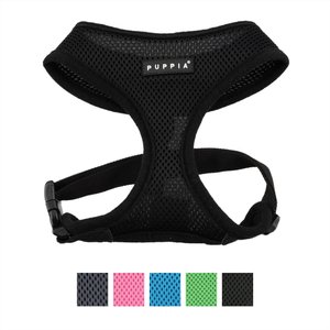 Puppia Polyester Back Clip Dog Harness, Black, Large: 20 to 29-in chest