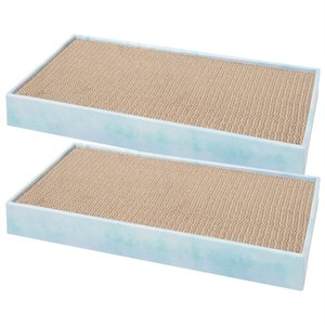 Frisco Double-Wide Cat Scratcher Toy with Catnip, 2 count, Blue Tie Dye