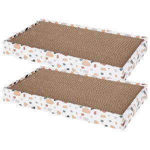 Frisco Double-Wide Cat Scratcher Toy with Catnip, 2 count, Modern Terrazzo