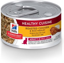 Hill's Science Diet Adult Healthy Cuisine Roasted Chicken & Rice Medley Canned Cat Food, 2.8-oz, case of 24
