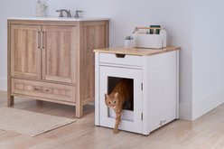 TRINITY 20-in Enclosure End Table with Drawer Cat Litter Box, White, Small