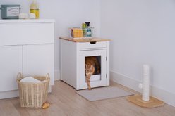 TRINITY 20-in Enclosure End Table with Drawer Cat Litter Box, White, Small slide 2 of 9