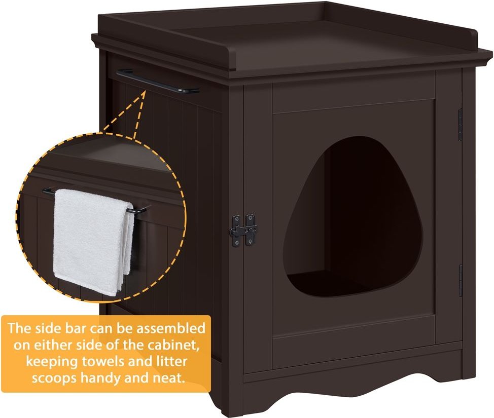 YAHEETECH Indoor Cat Litter Box Enclosure, Medium, Espresso