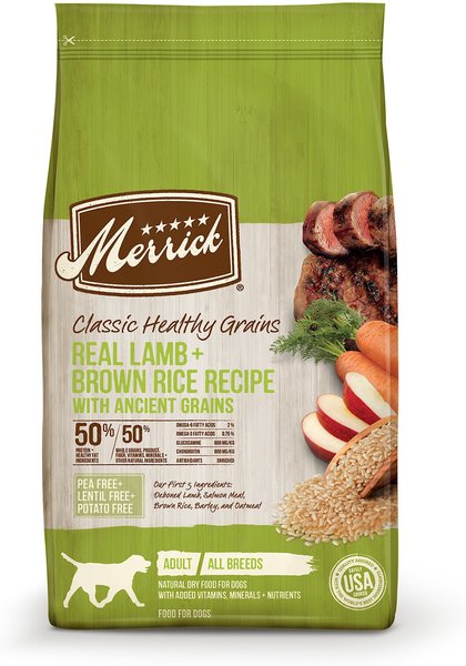 Merrick Classic Healthy Grains Dry Dog Food Real Lamb + Brown Rice Recipe with Ancient Grains, 4-lb bag slide 1 of 10