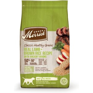 Merrick Classic Healthy Grains Dry Dog Food Real Lamb + Brown Rice Recipe with Ancient Grains, 12-lb bag