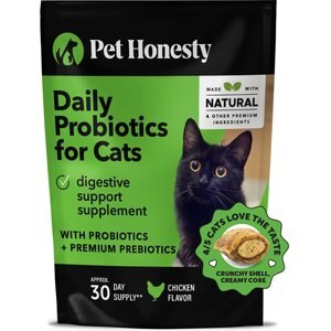PetHonesty Probiotics Gut + Immune Health Chews Supplement for Cats, 3.7-oz bag