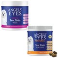 Angels' Eyes Gentle Tear Stain Wipes, 100 count + Natural Chicken Flavored Soft Chew Tear Stain Supplement for Dogs & Cats, 120 count