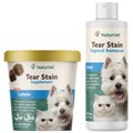 NaturVet Tear Stain Plus Lutein Soft Chews Vision Supplement, 70 count + Remover Dog & Cat Liquid Topical Formula, 4-oz bottle