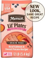 Merrick Lil' Plates Grain-Free Chicken-Free Real Salmon + Sweet Potato Recipe Small Breed Dry Dog Food, 12-lb bag