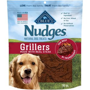 Blue Buffalo Nudges Grillers Steak Natural Dog Treats, 16-oz bag