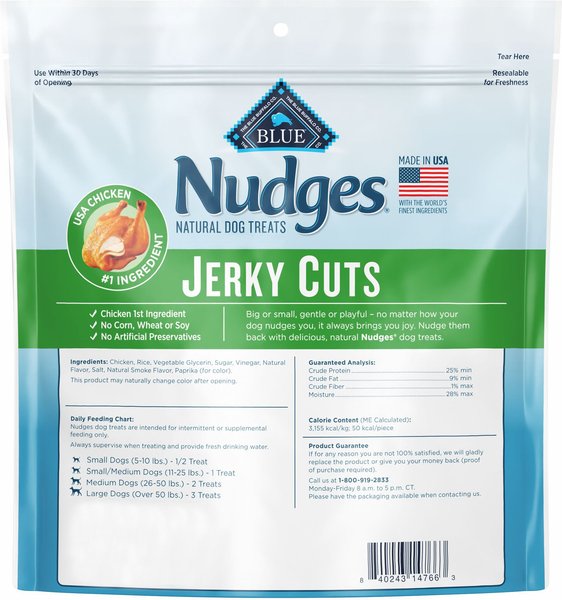 Blue Buffalo Nudges Jerky Cuts Chicken Dog Treats