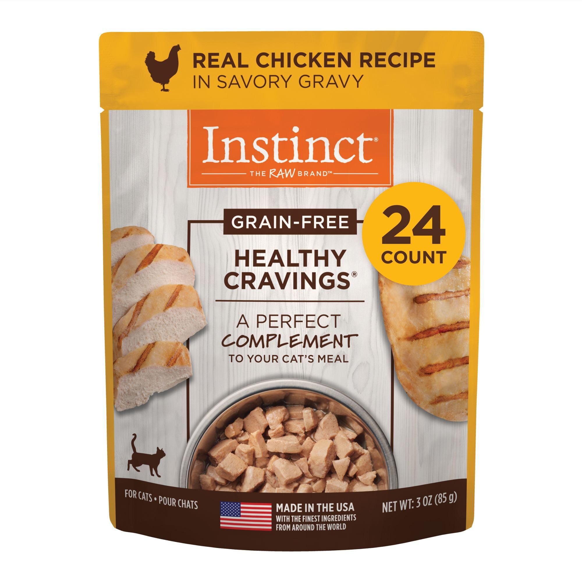 INSTINCT Healthy Cravings GrainFree Cuts & Gravy Real Chicken Recipe Wet Cat Food Topper