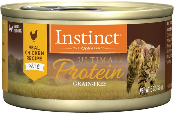 Instinct Ultimate Protein Grain-Free Pate Real Chicken Recipe Wet Canned Cat Food, 3-oz, case of 24 slide 1 of 11