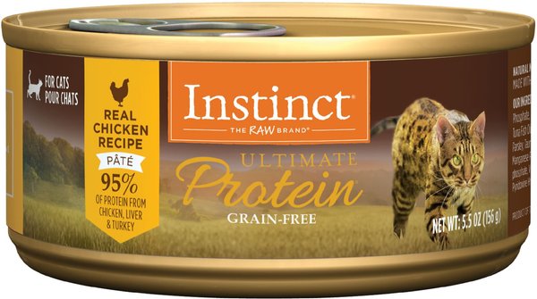 Instinct Ultimate Protein Grain-Free Pate Real Chicken Recipe Wet Canned Cat Food, 5.5-oz, case of 12 slide 1 of 11