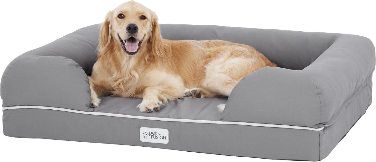 Petfusion memory foam dog bed outlet with waterproof liner & removable cover