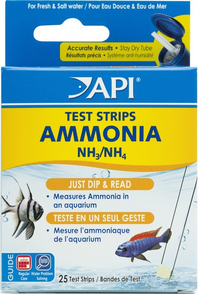 API Ammonia NH3/NH4 Freshwater & Saltwater Aquarium Test Strips, 25 count slide 1 of 6