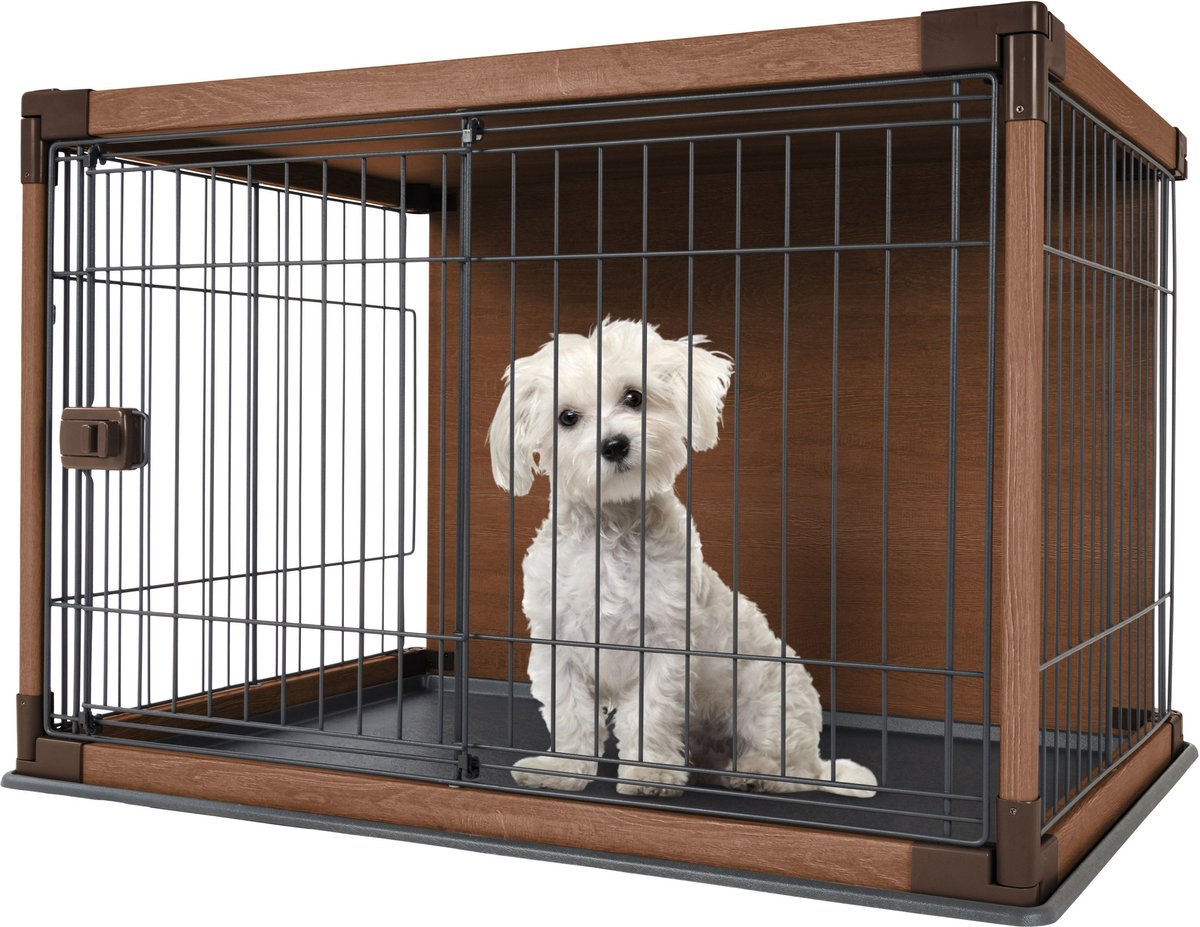 INTERNET'S BEST Double Door Furniture Style Dog Crate & End Table