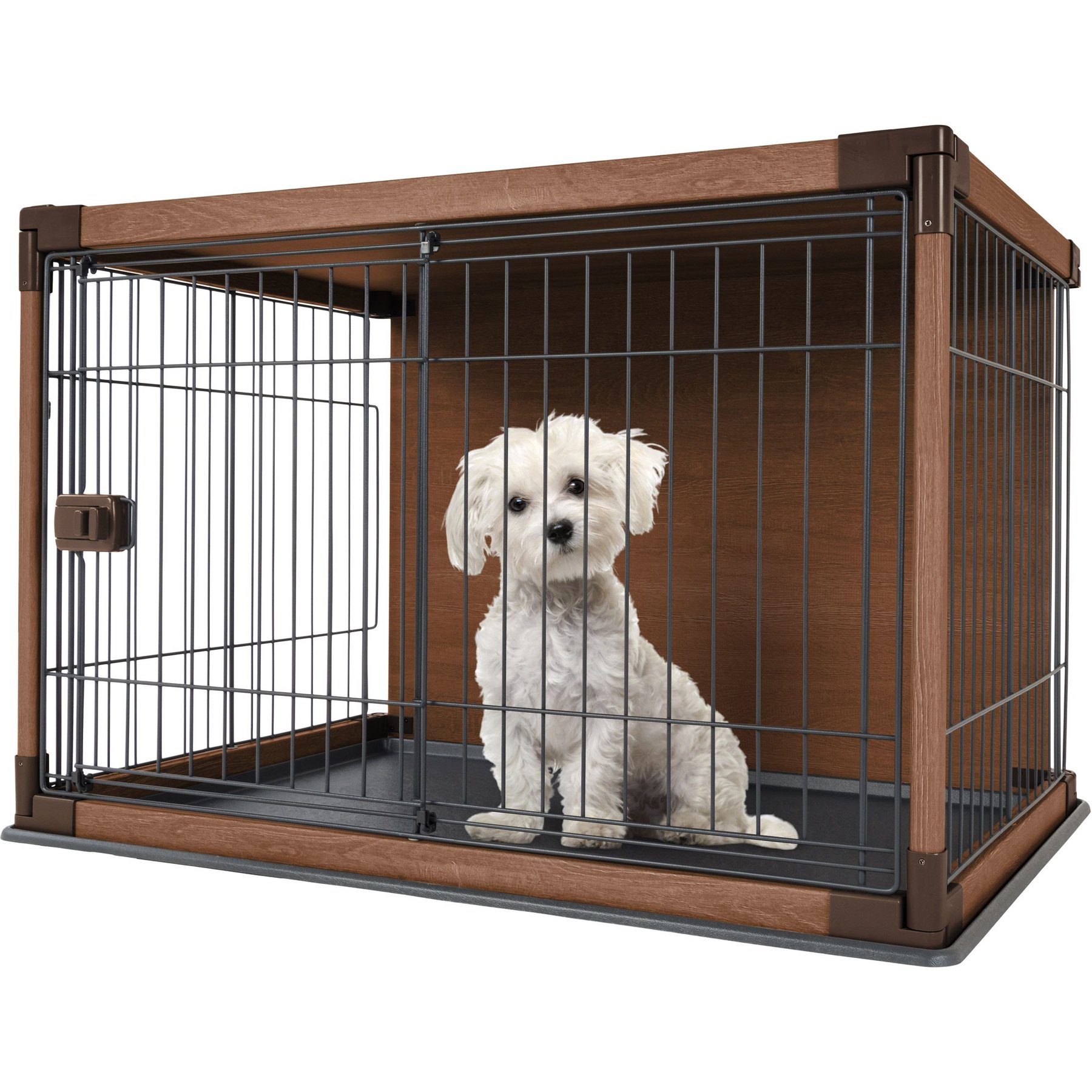 IRIS Plastic Dog Crate, Tan