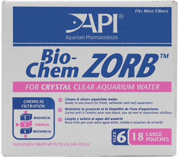 API Bio-Chem Zorb Filter Media Pouch for Crystal Clear Aquarium Water, Size 6, 18 count slide 1 of 8
