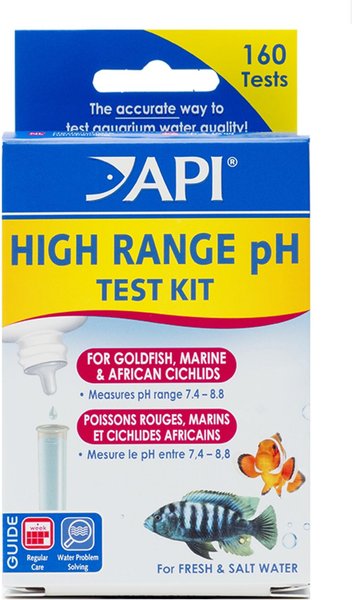 API High Range pH Fresh & Salt Water Aquarium Test Kit, 160 count slide 1 of 7