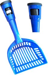 Pet Life Poopin-Scoopin Litter Shovel with Built-In Waste Bag Handle Holster Dog & Cat Poop-Scoop, Blue