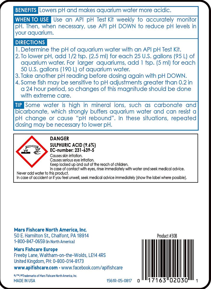 Api Ph Down Freshwater Aquarium Water Treatment, 16-oz Bottle - Chewy.com