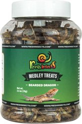 Freshinsects Medley Treats for Bearded Dragons, 6-oz jar