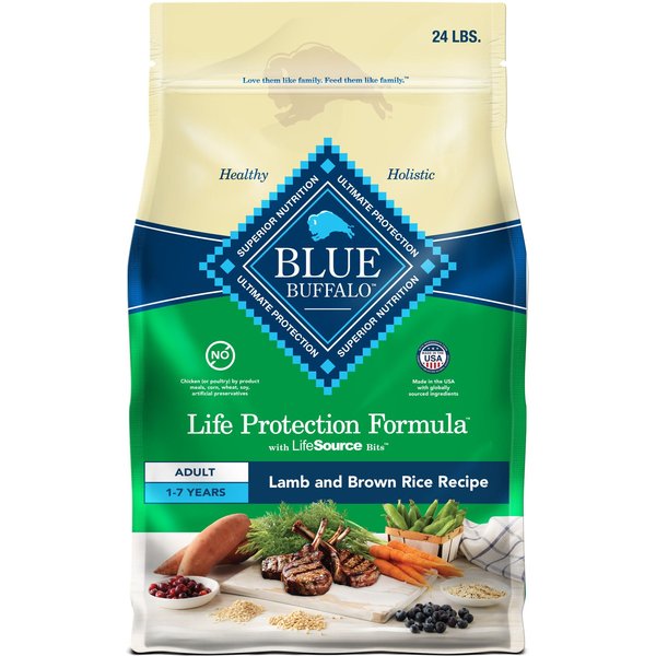 BLUE BUFFALO Freedom Adult Lamb Recipe GrainFree Dry Dog Food, 24lb