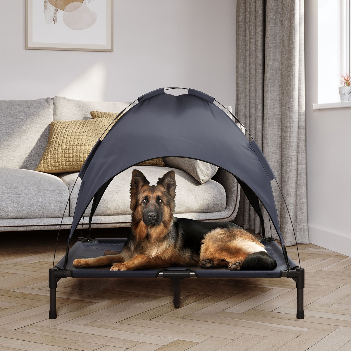 PET ADOBE Elevated Canopy Dog Bed, Large