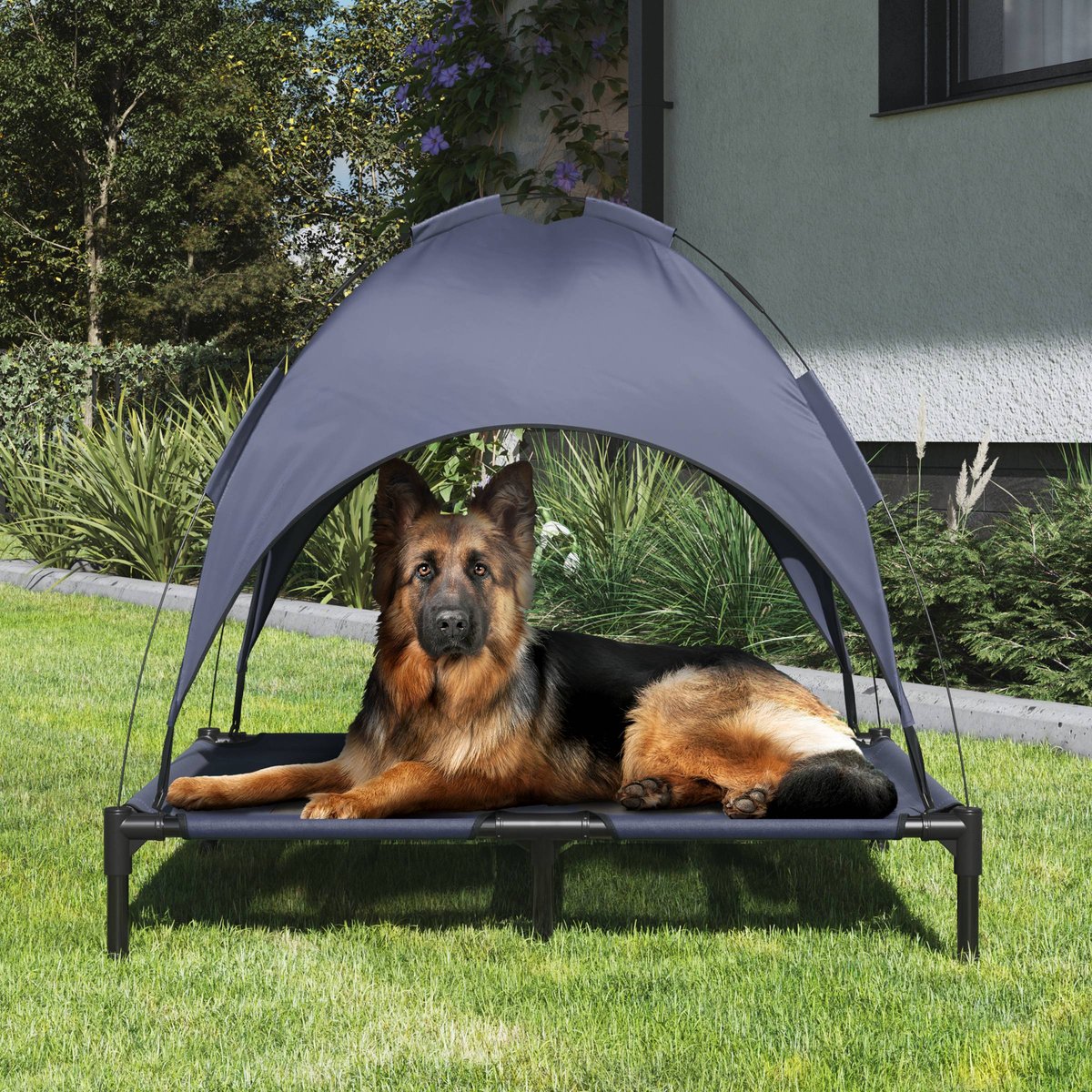 PET ADOBE Elevated Canopy Dog Bed, Large