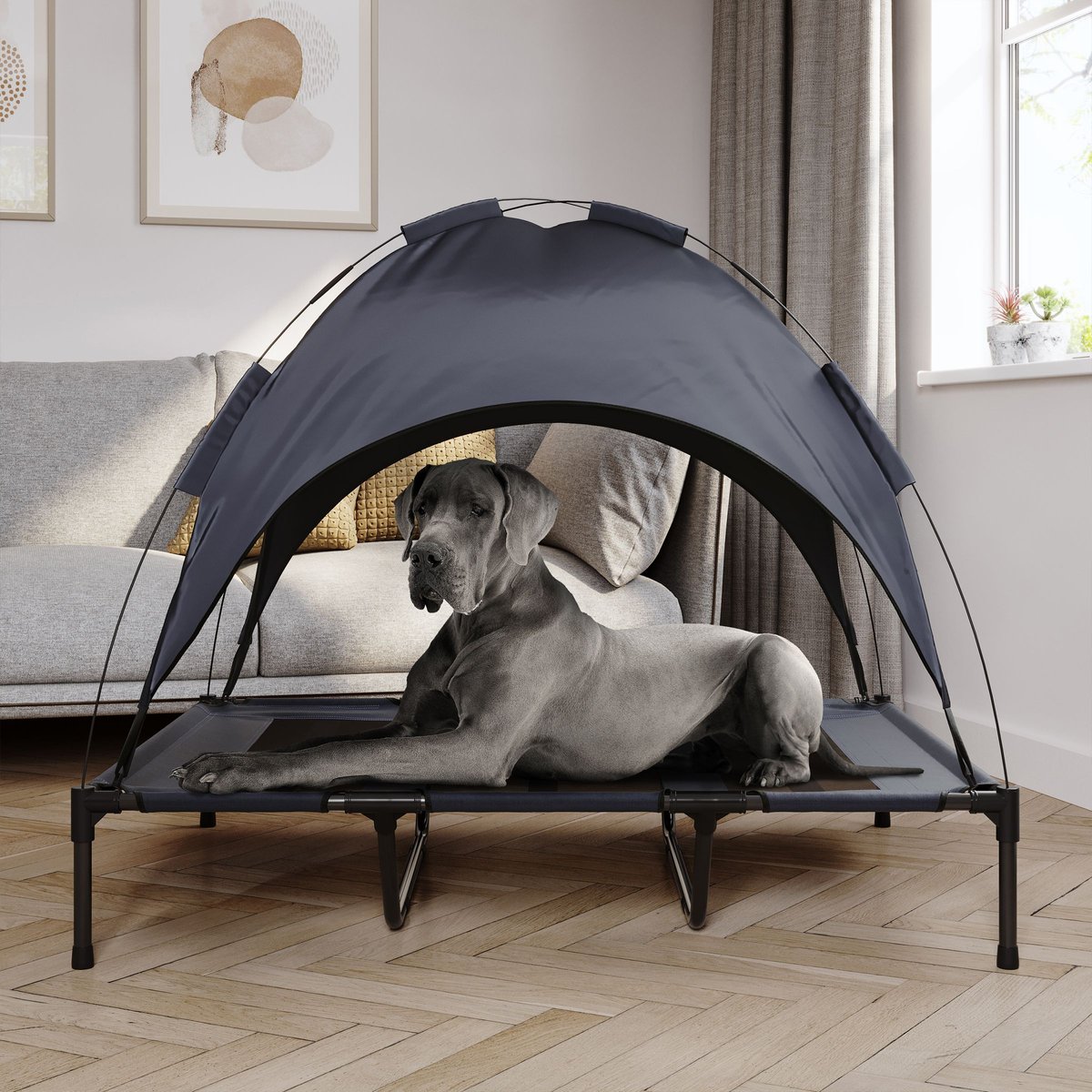 PET ADOBE Elevated Canopy Dog Bed, X-Large - Chewy