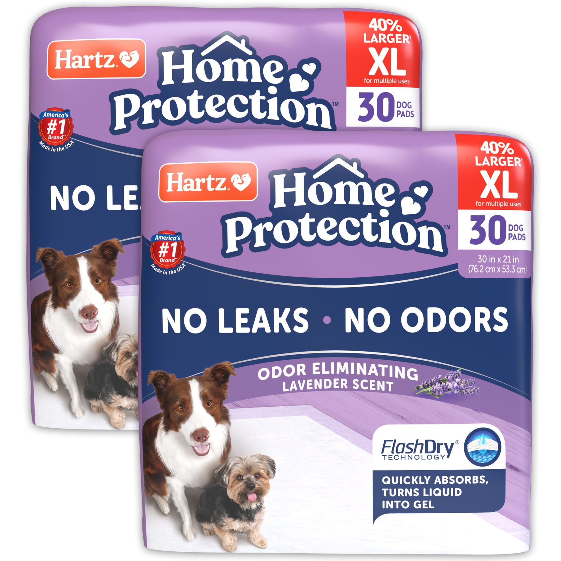 HARTZ Home Protection No Odor No Leaks Lavender Scented X Large Dog Pads 30 x 21 in 30 count Chewy