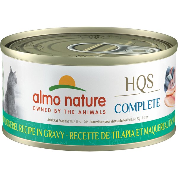 Almo Nature HQS Complete Tilapia Recipe in Gravy Wet Cat Food, 2.47-oz can, case of 12