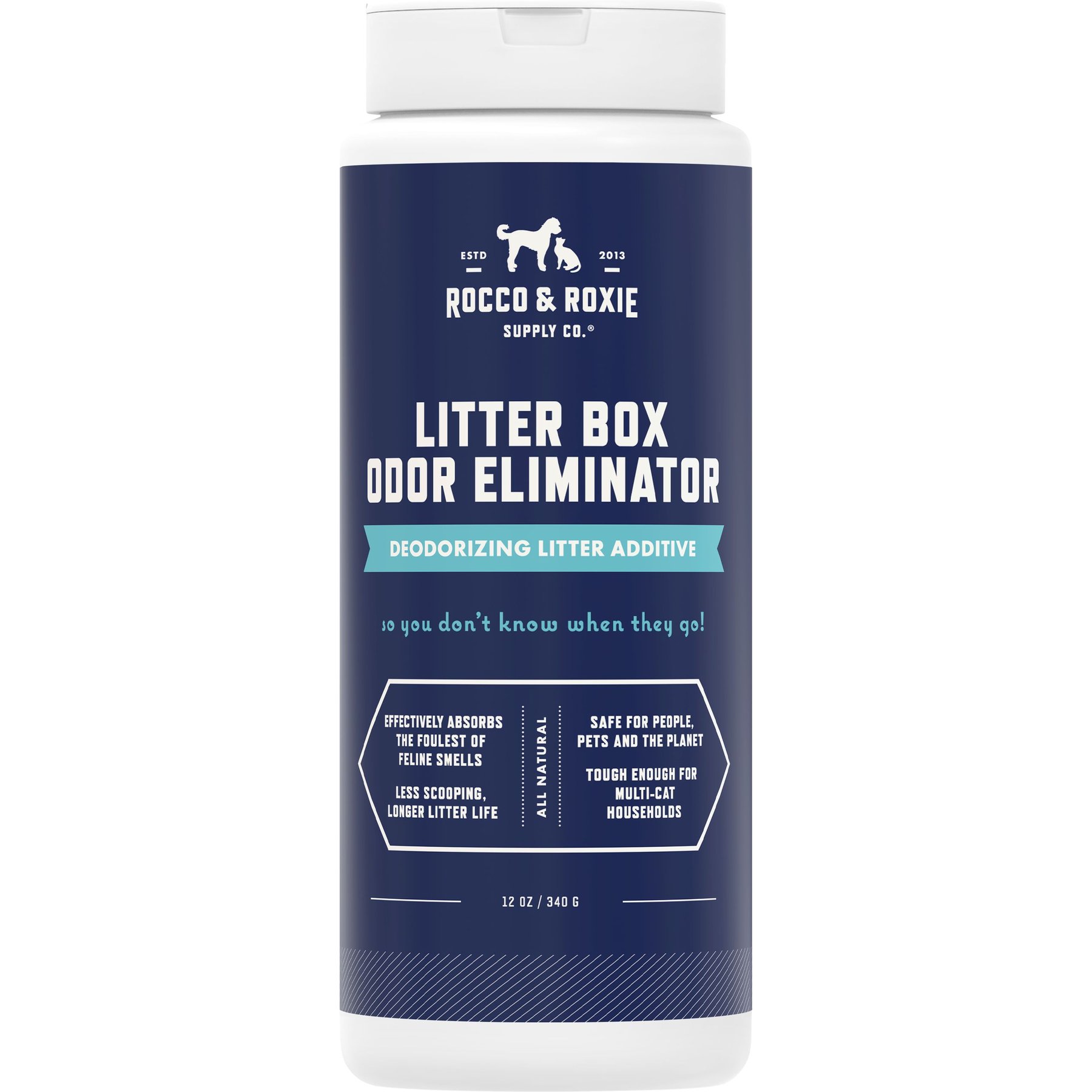 ROCCO & ROXIE SUPPLY CO. Litter Box Cat Odor Eliminator, 12fl oz bottle