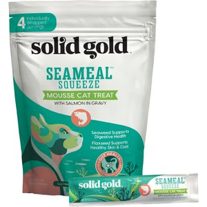 Solid Gold Seameal Salmon Flavor Grain-Free Lickable Cat Treats, .5-oz tube, 4 count
