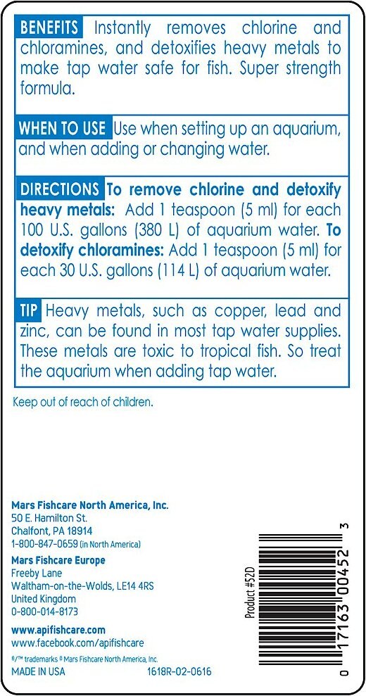 API Tap Water Conditioner, 1gal