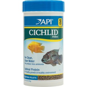 API Large Floating Pellets Cichlid Fish Food, 4.2-oz bottle