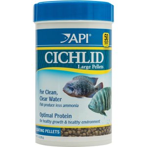 API Large Floating Pellets Cichlid Fish Food, 7.1-oz bottle