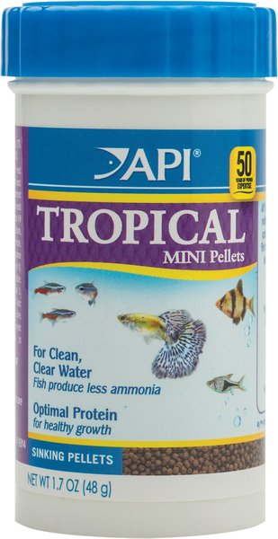 API Sinking Mini Pellets Tropical Fish Food, 1.7-oz bottle slide 1 of 8