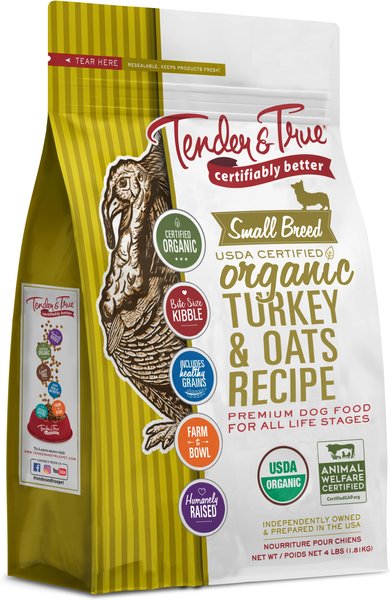 TENDER TRUE Organic Turkey Oats Recipe Small Breed Dry Dog Food 4 lb bag Chewy