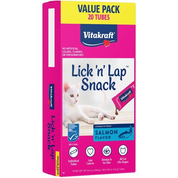 VITAKRAFT Lick 'n' Lap Snack Chicken Lickable Cat Treats, 0.42-oz tube