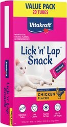 Vitakraft Lick 'n' Lap Snack Chicken Lickable Cat Treats, 0.42-oz tube, case of 20