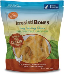 Canine Naturals IrresistiBONES Chicken Coated 4.5-in Regular Dog Treat, 10.4-oz bag, 6 count