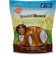 Canine Naturals IrresistiBONES Peanut Butter Coated 4.5-in Regular Dog Treat, 5.2-oz bag, 3 count